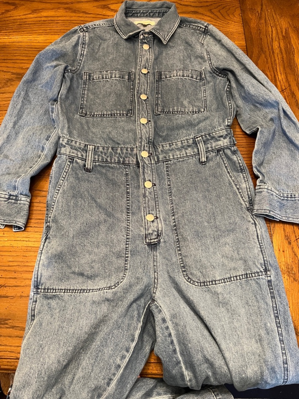 Madewell Denim Long Sleeve Jumpsuit, size medium